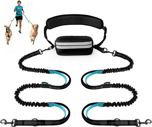 2頭引きリード大型犬 リード 69-138cm伸縮ベルトの長さ 散歩 訓練 ジョギングに最適 夜間反射機能付き ..