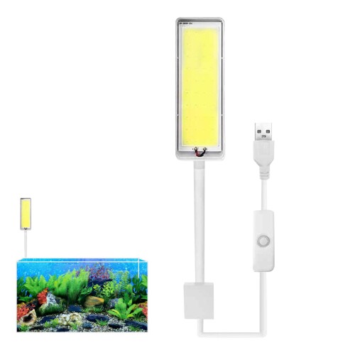 TVETE アクアリウム ライト 小型 水草育成 ライト USB 白い光 ちらつきなし