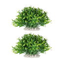 CAPASTEC 水槽用プラスチック植物、人工水草、魚のための景観用品、直径11cm(緑)2個セット