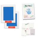 lollipopk 手形スタンプ 赤ちゃん 手形足形セット 出産祝い プレゼント 命名書 100日祝い ベビー用品 ベビーフレーム付き (ライトブルー)