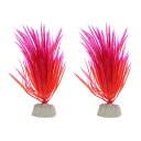 CAPASTEC 水槽用プラスチック植物、人工水草 13cm(レッドピンク)2個セット