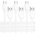 Cable Matters 3本セット 超柔軟USB C - USB A 変換ケーブル - 0.9m、3A/15W高速充電、Apple CarPlay/Android Auto 対応 (USBA to USBC ケーブル) iPhone 16 / iPhone 15 Pro/iPad/Galaxy S23 対応 - ホワイト(2)