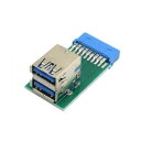 JSER マザーボード20ピンボックスヘッダスロットアダプタPCBAにエネルギー資源学会垂直デュアルUSB 3.0 A型女性(2)