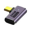 fine-R USB4 変換アダプタ サイドベント型 L型 240W 高速充電対応 USB Type-C オス メス PD対応 40Gbps データ転送 8K 映像出力 USB-C コネクタ (240w Pサイド 1個)