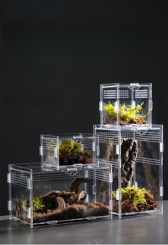 RoBeKaU 爬虫類 飼育ケース 爬虫類 飼育ケース 昆虫飼育ケース 飼育ケース 飼育容器 爬虫類・両生類用飼育ケース トカゲ ヤモリ ハムスター/蛙/亀/トカゲ/蛇/昆虫/魚など適用 アクリル製