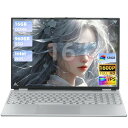 16インチ2.5K FHD(2560x1600) IPS ノートパソコンメモリ:DDR4 16GB RAM 高速静音CPU Celeron N95 1.7~3.4Ghz Webカメラ/USB SSD拡張 2.4+5G Wifi/Bluetooth4.2 指紋認証/バックライト付き マウス付き (高速SSD:16G+960GB, シ