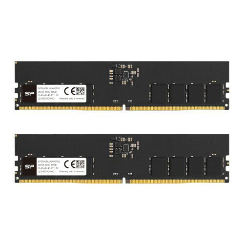 シリコンパワー DDR5 32GB (2x16GB) 4800MHz (PC5-38400) 288ピン CL40 1.1V UDIMM Non-ECC デスクトップ RAM コンピューター メモリ SP032GBLVU480F22