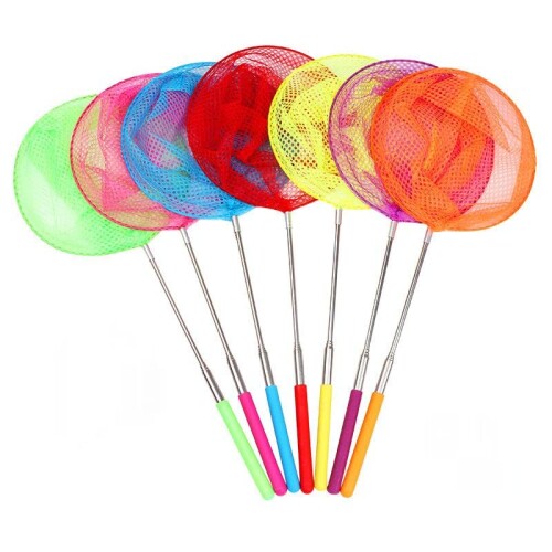 YAYAMIYA 虫取り網 虫網 伸縮式 5段伸縮 プロ仕様 子供 大人用 虫あみ むしあみ 昆虫採集 網 魚取り 水陸両用 コンパクト 丈夫 大きい 長い 深い 携帯型 長さ37~85cm 直径20センチ 袋長さ18cm (02