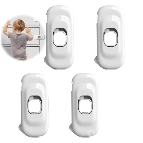 PAVIKE チャイルドロック 食器棚 4個セツト ワンタッチ開閉 引き出しロック キャビネットロック 冷蔵庫ロック 安全ロック ドアロック 子供/赤ちゃん/高齢者/ペット安全 冷蔵庫 扉 引き出