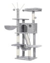 Hey-brother キャットタワー スリム 省スペース 猫タワーおしゃれ 登りやすい 大きな猫屋 天然シサル爪研ぎ板 爪とぎ おもちゃ ハンモック クッション入りベッド 高さ135 cm 幼猫や小型猫に