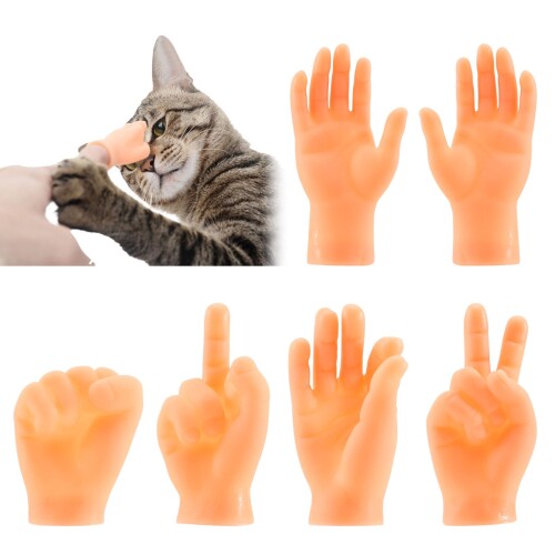 LUPAPA 猫じゃらし 撫でる指サック 6本セット 指人形 ミニ指 かわいいつま先 猫おもちゃ 猫の小道具 偽の手のおもちゃのサムネイル