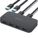 BENFEI USB 3.0 切替器 高速転送 USB 切り替え PC2台用 プリンタ マウス キーボード ハブなどを切替 手動切替器 プリンタ 切り替え機 ケーブル×2 1.5m (附属品) (パソコン2:機器4)|詳細画像