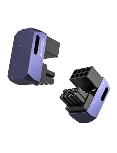 EZDIY-FAB シールドシリーズ 8ピン 変換 PCIe GPU 電源アダプター、PCI Express用 電源変換アダプタ Uターン型 8ピン180度角度アダプター、グラフィックボード用 アルミニウムデザイン リバース