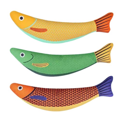 ideamall 猫 おもちゃ 魚 遊び道具 猫用ぬいぐるみ ひとり遊び 噛むおもちゃ 3点セット