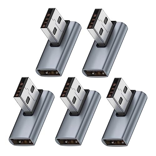 USB 3.1 Gen2 アダプタ L字型 5個セット Suptopwxm USB L字 USB L型 タイプA オス メス 10Gbps 高速デ..