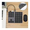 ワイヤレステンキー Bluetooth数字キーパッド 34キー ナンバーパッド 小型 持ち運び便利 極薄型 会計データー 無線キーボード+HUBハブ Type-C USB 3.0 Windows、OS、Android適合(2)