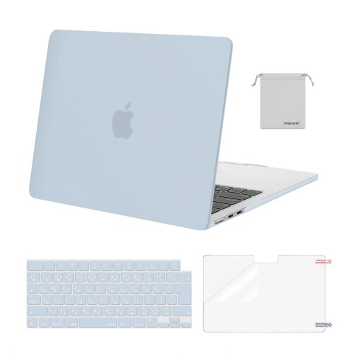 MOSISO 対応機種 MacBook Air ケース 13インチ M4 M3 M2 チップ 2025-2022リリース A3240 A3113 A2681、対応機種 MacBook Air 13.6インチ 保護 プラスチック ハードシェルカバー & (日本語JIS配列)キーボードカ