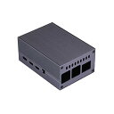 Raspberry Pi 4用ファン付きアルミニウム冷却ケース(グレー)