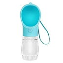 MAEXUS ペットウォーターボトル 350ML 犬 猫 水飲み器 散歩 携帯用 犬 散歩 給水器 水槽付き水漏れ防止 ランニング アウトドア ドッグウォーターボトル 犬の散歩 水飲み器 (ブルー)(4)