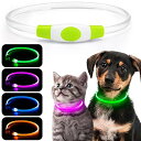 iTayga 犬 猫用LED光る首輪, 散歩 ライト 小型犬 犬用ライト充電式, お散歩ライト, 装着簡単 柔らかい 軽量 サイズ調整可能 (視認距離500m) 夜間 安全性 防水(Feichi JP はiTaygaの商品を唯一販売
