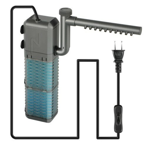 水中ポンプ 小型 水槽ポンプ 9W 水槽フィルター 酸素供給/ろ過/水循環機能/水流発生/排水5 in 1ウォー..