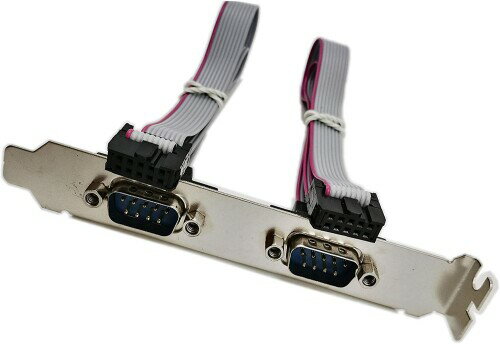SinLoon デュアル DB9 IDC 10ピン ケーブル ブラケット パネル付き 10 x IDC ソケット デュアル 延長 ..