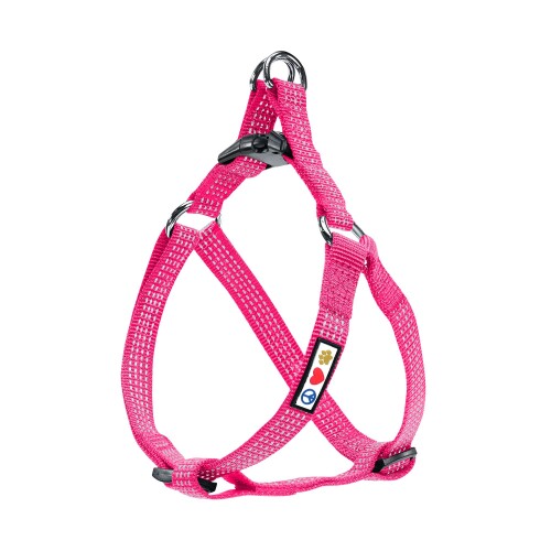 Pawtitas Reflective Dog Harness M Pink ポーティタスペット反射犬のハーネス反射ベストハーネスコン..