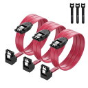 Cable Matters 3本セッ 6Gbps SATA ケーブル - 61cm(L型)、SSDとHDDシリアル ATA3 ケーブル、 SATA 3コード、結...