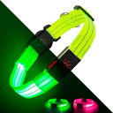LED 光る首輪, 光る犬の首輪 ライト調節可能なUSBの再充電可能な極度の明るい安全ライトは中型の大きい小型犬のための暗闇の反射犬の首輪で光ることをつける