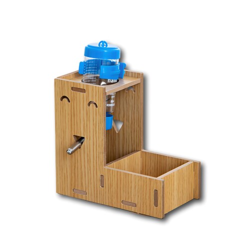 ENN LLC ハムスター 給水器 木製 80ml (ブルー, 80ml)