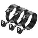 Cable Matters 3本セッ 6Gbps SATA ケーブル - 61cm(L型)、ラッチ付き SSDとHDD増設シリアル ATA3 ケーブル、 SAT...