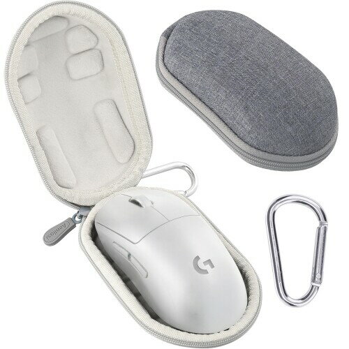 Logicool G ロジクール G G703h / G PRO / G304 / G PRO X SUPERLIGHT/G PRO X SUPERLIGHT 2 ゲーミングマウス ワイヤレス 専用収納ケース グレーホワイト（ケースのみ）-Aenllosi