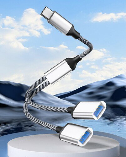 USB C type C ハブ USB HUB ハイスピード 拡張 軽量 USB 変換アダプタ USBハブ USBディスペンサ USB分岐器1進2出アダプタ 充電/データ伝送のためのダブルUSB 2.0電源ケーブル 拡張ダブルUSBポートノ
