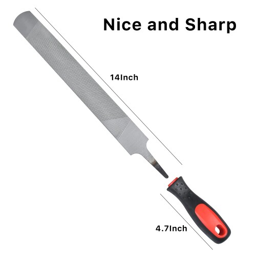 カラーズストア2号店のElesunory 馬蹄ファイル 14インチ 馬のやすり 馬蹄用ハンドル付きヤスリ 蹄トリミングツール 馬 ヤギ 豚のひづめの修復用｜アングル2