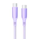 MINSLIS USB Type C ケーブル 100W/5A PD対応 Type-C to Type-C 急速充電 ナイロン編み タイプc 充電ケーブル iPhone 16/15/15 Pro/15 Plus/15 Pro Max, MacBook Air/Pro 13'', iPad Mini 6/Pro, Switch等USB-C機種対応 パープル (1.(2)