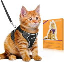 Bigcow 猫 猫用 ハーネスリード セット 猫牽引ロープ リード 猫ハーネス 猫 胴輪 猫具 ねこ ネコ 子猫 散歩 お出かけ 抜けない ベスト ソフト胸あ...