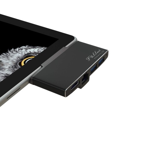 フルネットハブ、Surface Go用メタルケースドッキング、Surface Goエッジシェイプ、HDMI 1.4（メス）、イーサネット、USB 3.0のUSB-Cコネクター