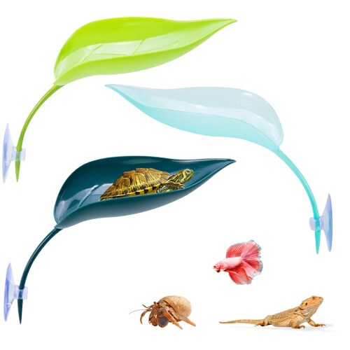 HyzaPhix アクアリウム 水槽 葉 ベタの葉 3点セット 吸盤付き 水槽用アクセサリー 熱帯魚 ...