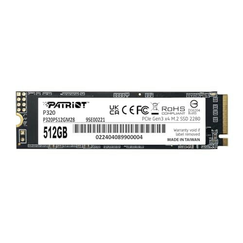 Patriot P320 512GB Internal SSD - NVMe PCIe Gen 3x4 - M.2 2280 - Solid State Drive - P320P480GM28