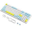 ZIYOULANG K3MAXメカニカル ゲーミング キーボード ホットスワップ対応 有線 96% 100キー 青軸 標準ANSI配列 USB接続 19のカスタ...