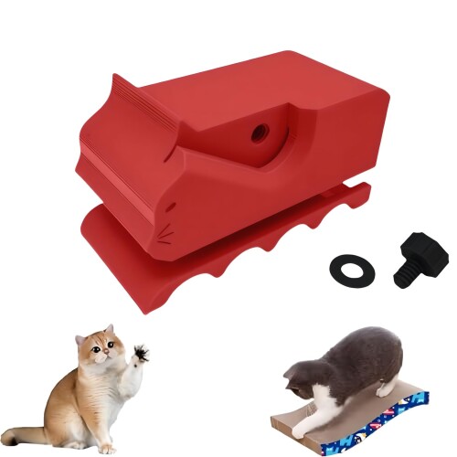 猫爪とぎ用段ボールカッター 3Dプリント 猫型 刃付き 安全ハンドカッター DIY猫用爪とぎボード 自作キャットスクラッチャー用 コンパクト ダンボール可愛い工...