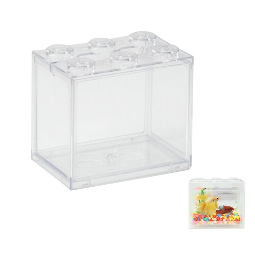 Lyyxjsltd ミニ水槽水槽 小型 ミニ水族館 多機能DIY観賞用品、水を簡単に交換でき、小さなカメ、小魚、..