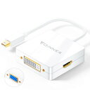 Mini Displayport HDMI VGA DVI 変換アダプタ3in1 Mini DP HDMI VGA DVIコンバーターMini DisplayPort からHDMI VGA DVI変換 ケーブルThunderbolt 2 HDMI VGA DVI アダプタMacbook Pro Air iMac Mac Mini Microsoft Surface Pro 6 5 4 対応