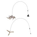 CAPASTEC ねこじゃらし 猫じゃらし 猫 オモチャ 羽 鈴 釣り竿 猫用玩具 ワイヤー 鳥毛 ふわふわ 羽 羽根 ストレス解消 頑丈 運動不足とストレス解...
