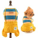 SMALLLEE_LUCKY_STORE 犬服 春夏 猫服 つなぎ ロンパース 子犬 小型犬洋服可愛色のボーダー 柄オールインワンペット服おしゃれ チワワ散歩服ドッグウェア,3色