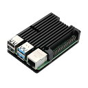 Raspberry Pi 4モデルBアルミニウムケースRPI 4B用RPI 4メタルシェルブラックボックス(ファンなし)