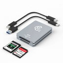 CFexpressタイプB/SDデュアルスロットカードリーダーUSB C、USB 3.2 Gen 2 10Gpbs、CFexpressタイプBカード/SDメモリーカード対応、USB C - USB C/USB Aケーブル付きアルミニウムCFexpressカードリーダー(2)