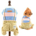SMALLLEE_LUCKY_STORE 犬服 春夏 猫服 つなぎ ロンパース 子犬 小型犬洋服可愛色のボーダー 柄オールインワンペット服おしゃれ チワワ散歩服ドッグウェア,3色
