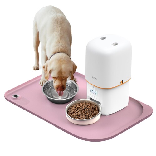 Yuposl ペットマット シリコンマット ペットの給餌に最適 猫 マット ンスティックで防水 ペット用マット 手洗い可能 食器洗い機対応 24*16 インチ ピンク
