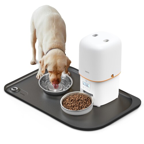 Yuposl ペットマット シリコンマット ペットの給餌に最適 猫 マット ンスティックで防水 ペット用マット 手洗い可能 食器洗い機対応 24*16 インチ ダーク グレー